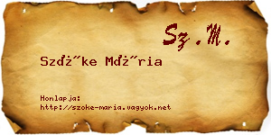 Szőke Mária névjegykártya