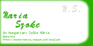 maria szoke business card