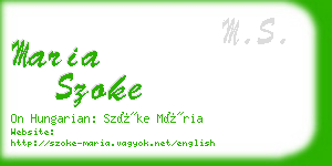 maria szoke business card